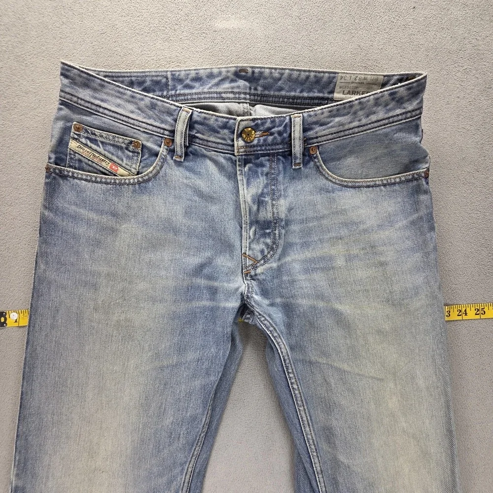 Diesel Jeans Mens 32x34 Blue Larkee Regular Straight Light Wash Button Fly 0073P